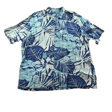 Vintage Jams World Hawaiian Aloha Shirt Mens XL Blue Rayon Tropical Made in USA