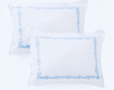 Martha Stewart European Shams Climbing Wildflowers Beautiful BLUE BORDERset of 2