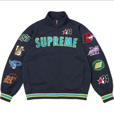 Supreme Mascots Zip Up Sweatshirt Navy Sz XL SS26 Collar Track Teams CFL NFL DS