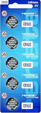 Strip of 5 Renata Swiss Made CR1620 3V Lithium Cell Batteries EXP. 2031