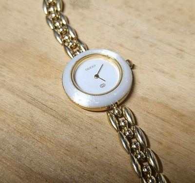 NEW Gucci Plastic White Bezel,NOS,1100--11/12--11/12.2 Pristine Watch NOT Incl
