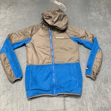 Columbia Basin Butte Fleece Full Zip Jacket Boys Large Gray Blue Long Sleeve