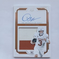 2025 National Treasures Collegiate Quinn Ewers Texas Two-Color Patch Auto #/39