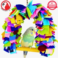 1074 Small Fluffy Swing Bonka Bird Toys Colorful Fabric Fleece Parrot Budgie
