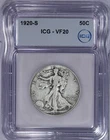 1920-S Walking Liberty Half Dollar 50C ICG VF20