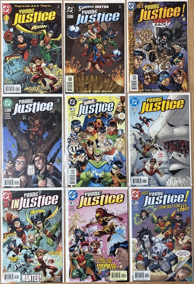 LOT OF 46 YOUNG JUSTICE #1-55 RUN + ONE SHOTS PETER DAVID DC 1998 all NM! - Image 2 of 4