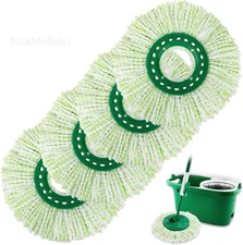 4 Pack Spin Mop Head Replacement Compatible with Libman 4 Pack(Green)