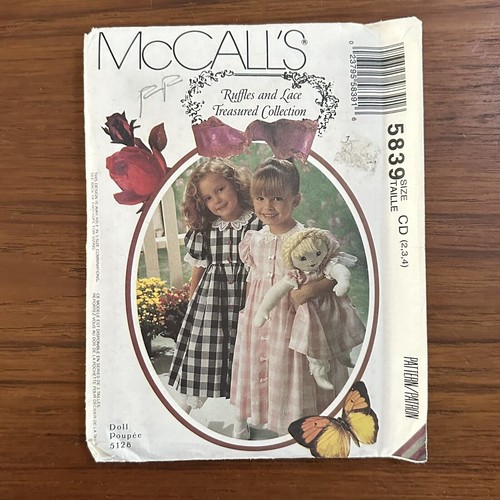 NEW Vintage McCall Pattern 5839 sz CD 2 3 4 Dress Pantaloon and Doll Dress - Picture 1 of 2