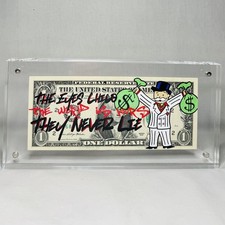 Hand-Painted Dollar Bill Art ? Richie Rich ?The World Is Yours? Original Pop Art