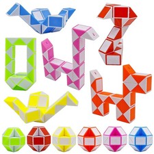 LENDOD 12 Pack 24 Blocks Mini Fidget Snake Cube Mini Twist Puzzle Cubes Magic...