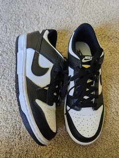 Boys Nike DUNK LOW Shoes Size 7Y Preowned BLACK/WHITE