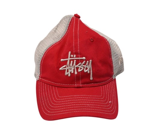 Stussy New Era 9Twenty Basic Trucker Hat in Scarlet
