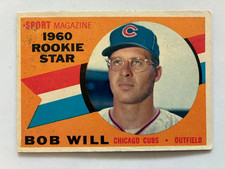 1960 TOPPS BOB WILL (ROOKIE) #147 CHICAGO CUBS  BASEBALL CARD. rookie card picture
