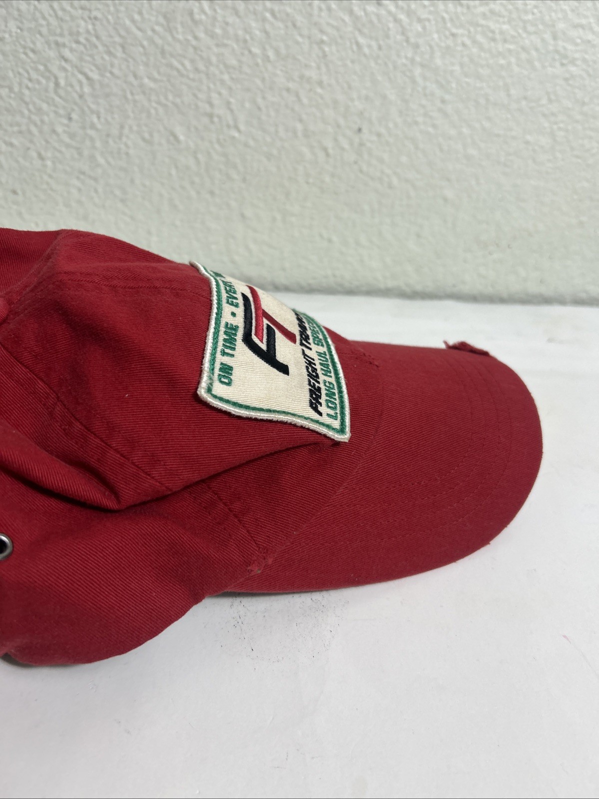 American Eagle Strapback Baseball Cap Red Distres… - image 13