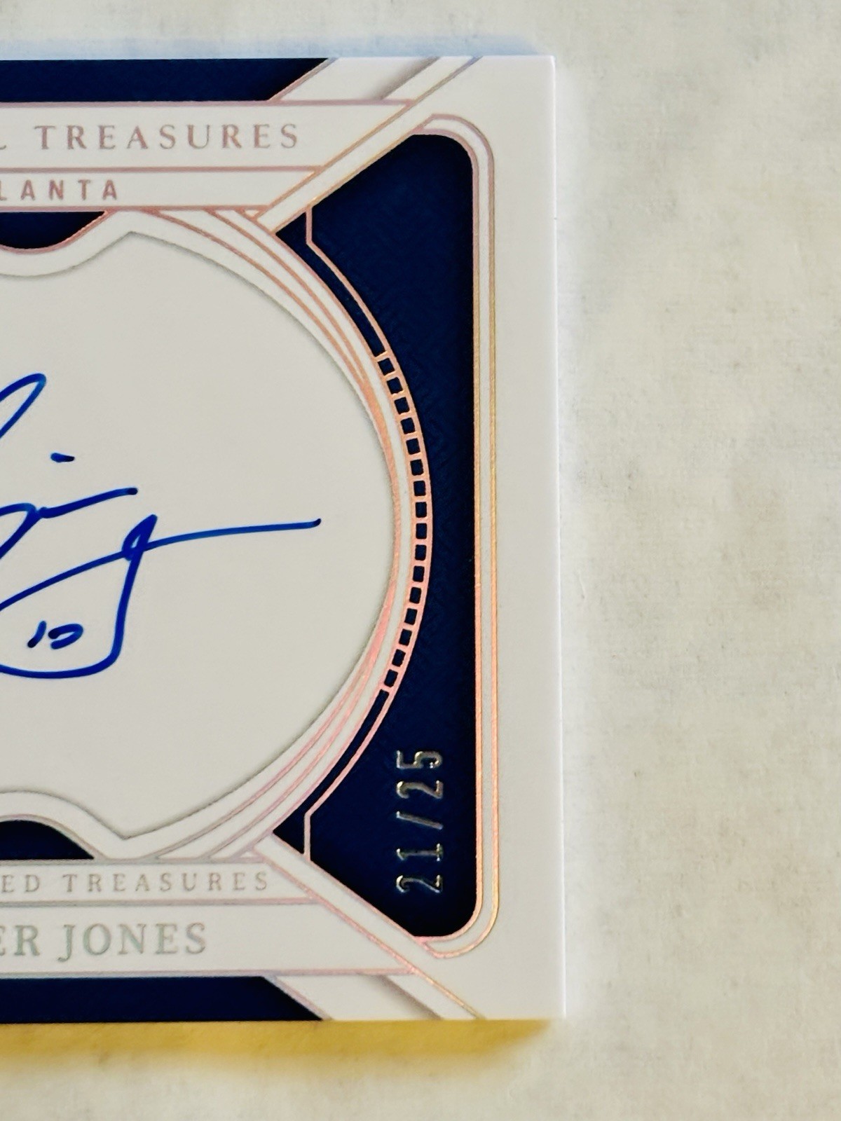 2025 Panini National Treasures Autograph Chipper Jones #21/25 #PT-CJN Signed HTF view 6