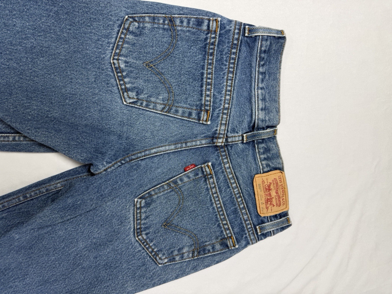 Levi's 550 Jeans Boys 12 Relaxed Cotton Straight Leg Medium Wash Denim Blue thumbnail 14