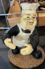 Vintage Chef Figurine Statue Kitchen Decor Chalkware Resin Cook Baker