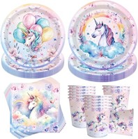50 StüCk Einhorn Partygeschirr Set,Einhorn Teller Becher,Einhorn