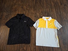 Boys Under Armour Polo Lot Size YSM Youth Small 2 Shirts EUC