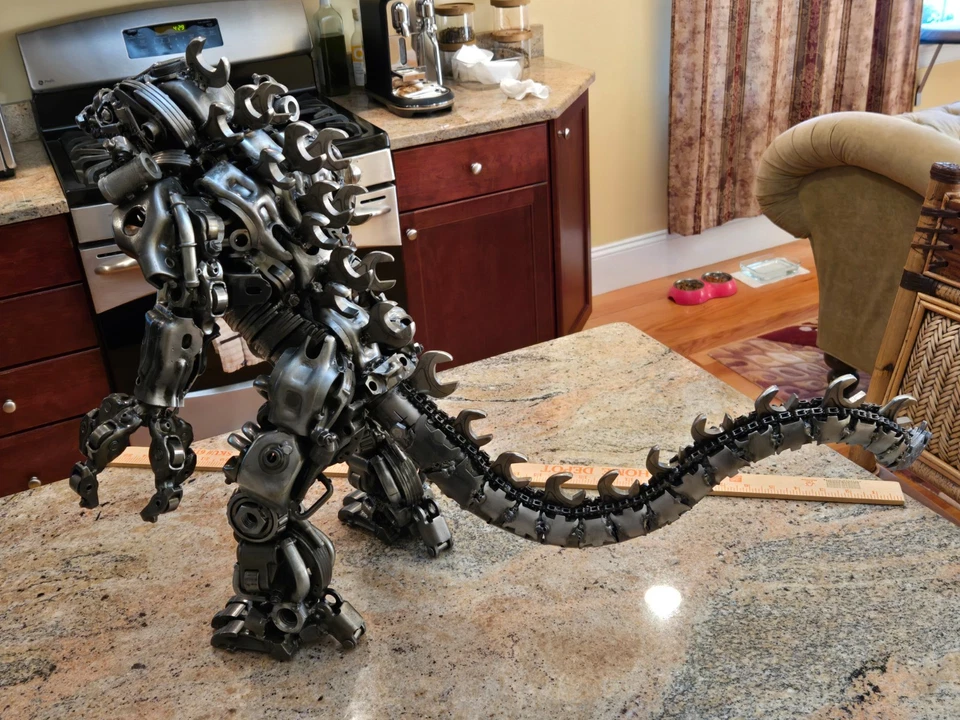 Metal Art Mechagodzilla - Escultura de acero soldado pesado estatua figura 16" Foto 3 de 4