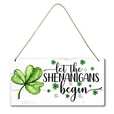 St. Patricks Day Decorations - Home Decor Hanging Door Sign Rustic Wall Decor