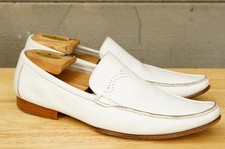 Vintage Paul Smith Italian White Leather Moccasin Loafers Moc Toe Size 7 Shoes