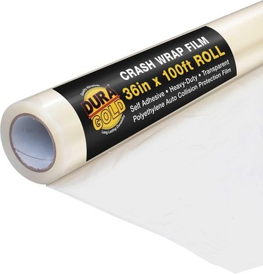 Crash Wrap Film, 36-inch x 100-foot Roll, Clear Plastic