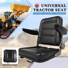 Universal Suspension Seat Tractor Dumper Forklift Mower Digger Black Waterproof