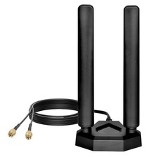Tri Band WiFi 6E Antenna 8dBi 2.4GHz 5.8GHz 6Ghz Magnetic Base RP-SMA Adapter...