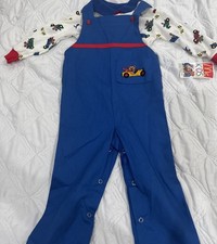 VTG McDonalds McKids Kids Long Sleeve Shirt Overall Outfit 3t