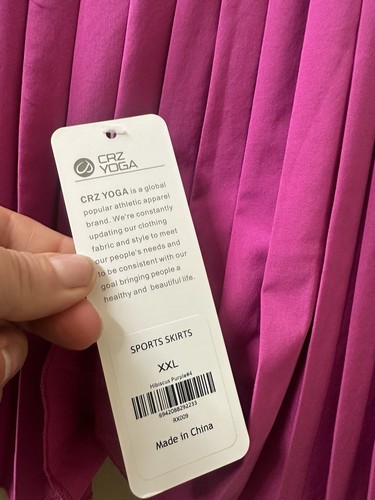 NWT CRZ YOGA Girl's XXL Feathery-Fit Soft Pleated Skirt Pink Hibiscus Purple - Picture 11 of 11