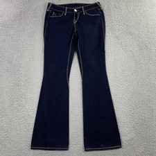 True Religion Jeans Womens 26 FITS 28 Flare Stretch Low Rise Stitch VTG Y2K