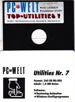 Vintage Software: PC Welt Beilage Top Utilities 7 - 1 Diskette 5,25''
