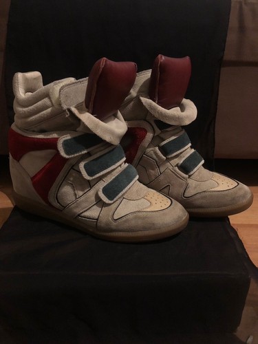 Isabel Marant Grey Bekett Wedge Sneakers Size 40