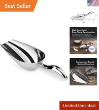 Restaurant Grade Stainless Steel Bar Ice Flour Utility Scoop, 12-Ounce