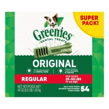 Greenies Adult Regular Dog Dental Treats - Natural, Oral Health, Original -54 Ct
