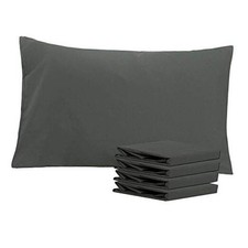 Queen Pillowcase Set - 4 Pack Brushed Microfiber Queen 20" x 30" Dark Grey