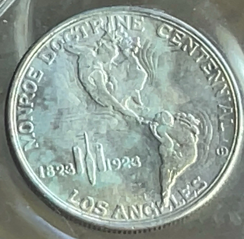 1923-S US Mint Silver 50c Monroe Commemorative RARE! - Image 3 of 4