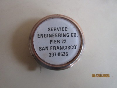 VTG Service Engineering Co. Pier 22 San Francisco, CA.  Adv. Metal Tape Measure