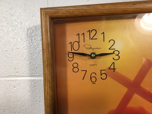 Vintage Wood Framed Wall Clock Shadow Box 11x14 Jesus cross verse john 14:6 - Picture 5 of 9