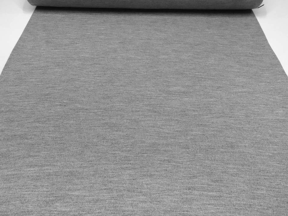 Stoff Baumwolle Sweatshirtstoff Schlauchware grau melange Kleiderstoff - Bild 4 von 4