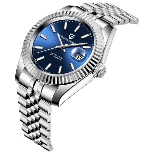 Reloj mecánico automático de acero de negocios de cristal de zafiro PAGANI DESIGN para hombre - Imagen 9 de 14