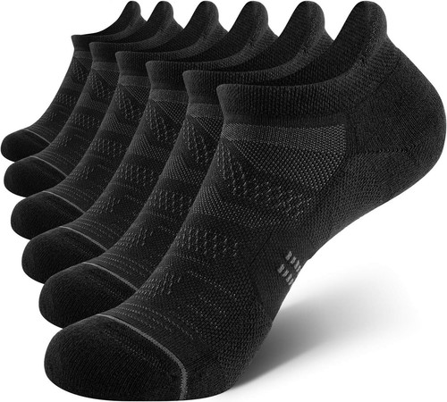 6 Pack Women's Ankle Running Socks Cushioned Low Cut Tab Athletic Socks