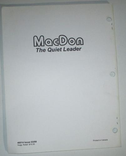 MacDon 910/920 Auger Header & 930/932 Grass Seed Special Parts Catalog 721/921 - Picture 3 of 3