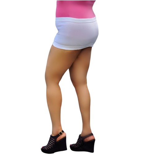 Damen weiß Micro Minirock dehnbar figurbetont Pull-On Clubwear Größen 6-24 - Bild 8 von 13