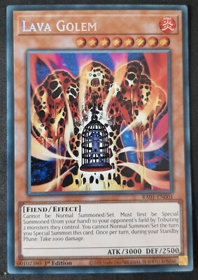 YUGIOH Secret Rare LAVA GOLEM RA01-EN001