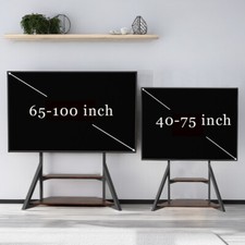 Heavy Duty TV Floor Stand with 2 Wood Shelves for 40-100 Inch TV Corner Bracket