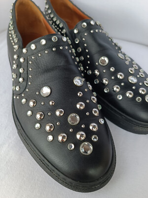 Givenchy Sneaker schwarz Leder Nieten Slipper Größe 41