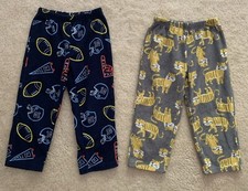Lot Of 2 Carter  s Fleece Comfy Pajama Pants Size 4T Football  Tigers