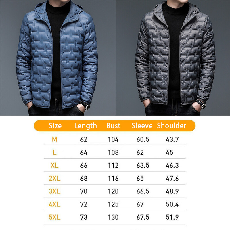 Loose Coffee Hooded Zippered Duck Down Men Down Long Coats Winter RM002